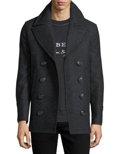 burberry kirkham double-breasted wool pea coat|Wool Blend Pea Coat in Black .